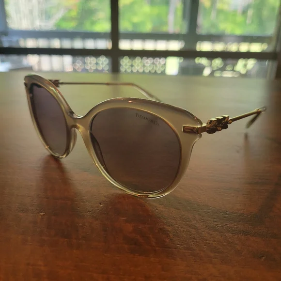 Tiffany & Company TF4189 Sunglasses Champaign Grey Cat Eye Crystal MA#482